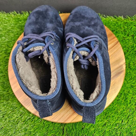 UGG Boots Neumen Chukka Mens 11 Navy Blue Lace Up Casual Ankle Top SN 3236 - Picture 7 of 12